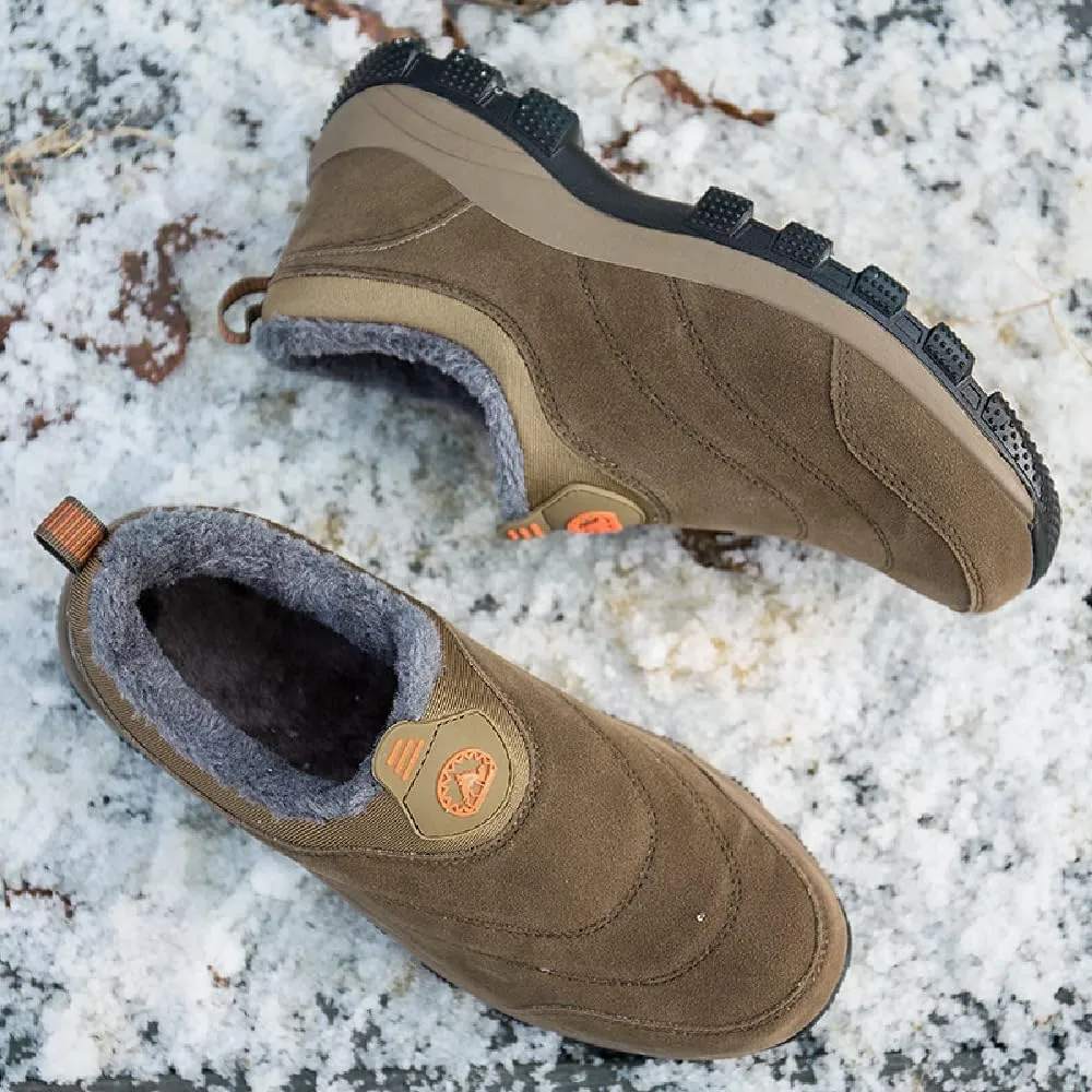 Asifn Mens Non-Slip Snow Boots Winter Outdoor Sports Fashion Casual Cotton Warm Fur Lined Hiking Shoes