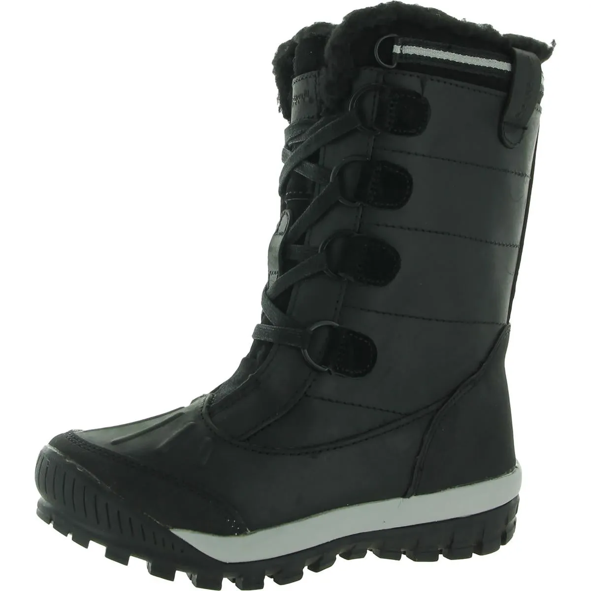 Bearpaw Womens Desdemona Leather Faux Fur Lined Snow Boots