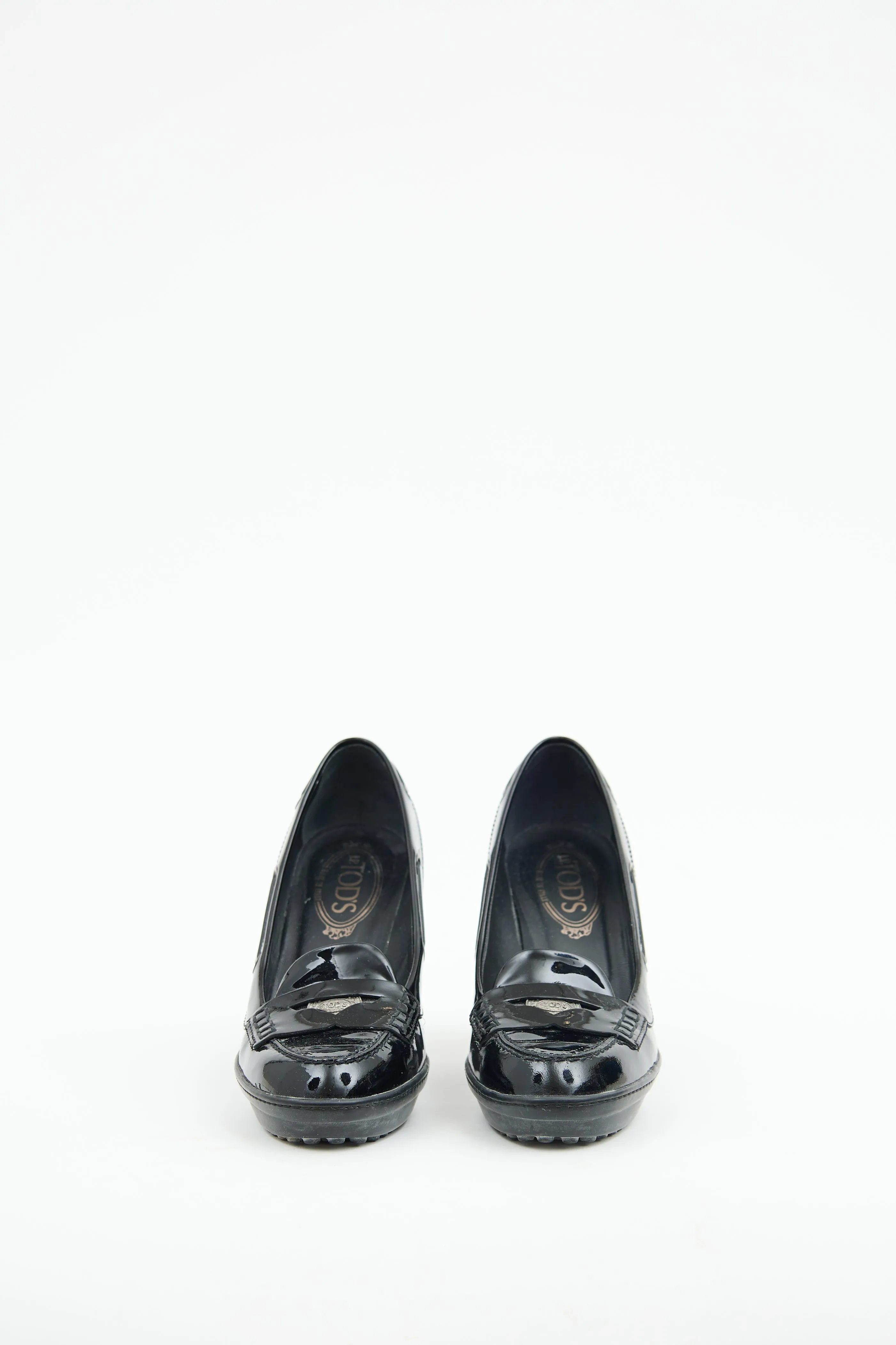 Black Patent High Heel Loafer