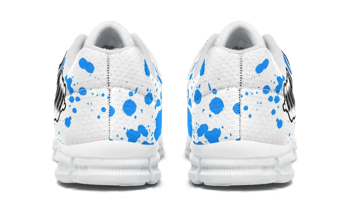 Blue Splat Skullon White