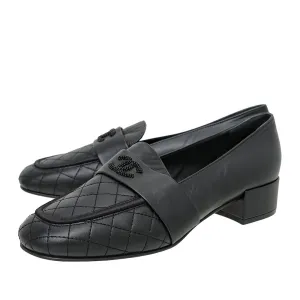 Chanel Black CC Beaded Loafer 38.5