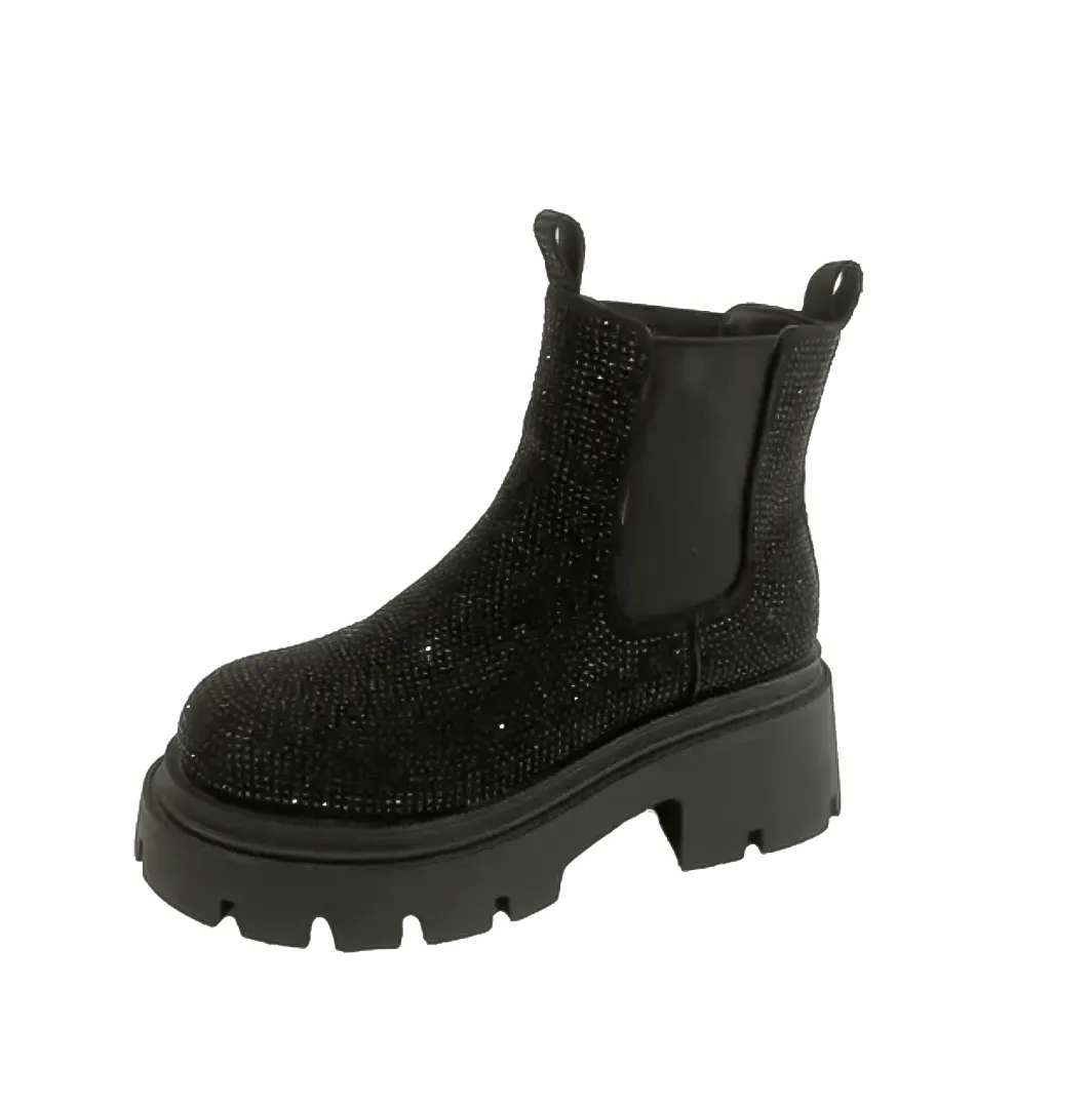 Chunky Chelsea Boots - Crystal Bling