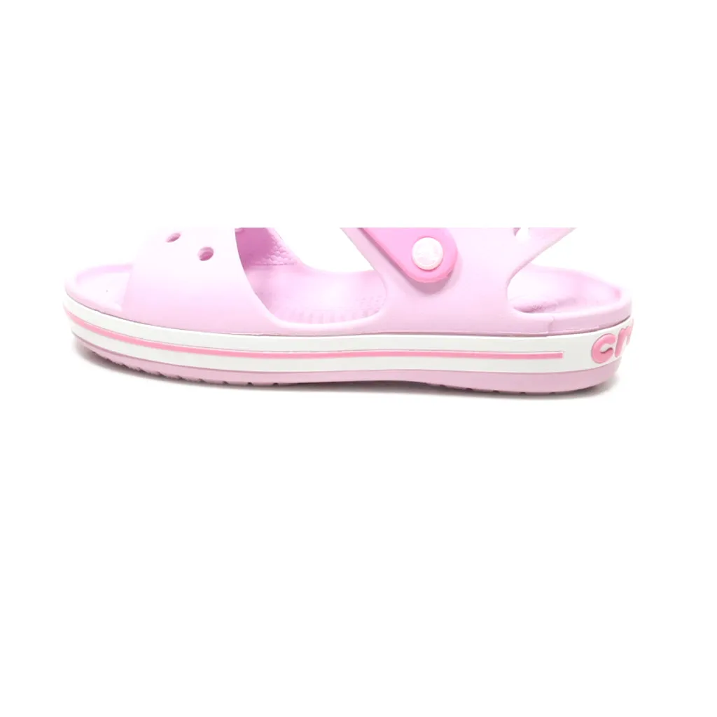Crocs Crocband Strap Closure Flat Sandals Rubber Pink Colour For Kids