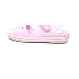 Crocs Crocband Strap Closure Flat Sandals Rubber Pink Colour For Kids