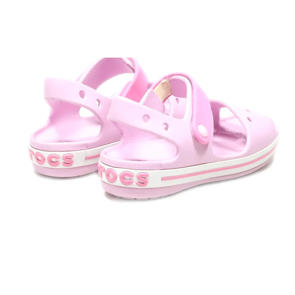 Crocs Crocband Strap Closure Flat Sandals Rubber Pink Colour For Kids