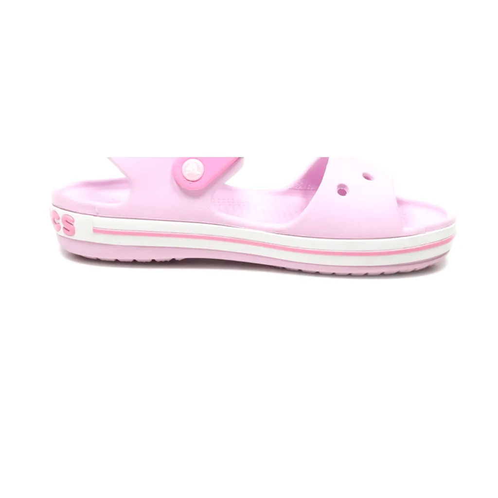 Crocs Crocband Strap Closure Flat Sandals Rubber Pink Colour For Kids