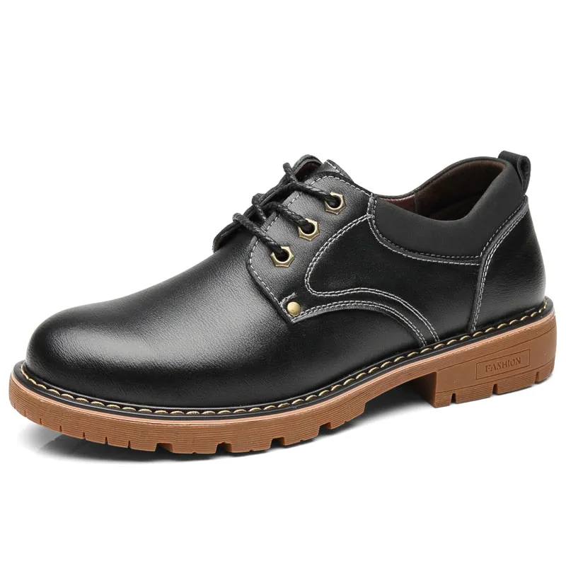 Hnzxzm Genuine Leather Men Casual Shoes Winter Plus Velvet Man Footwear Brown Male Boots For Men Designer Shoes Formal Oxford