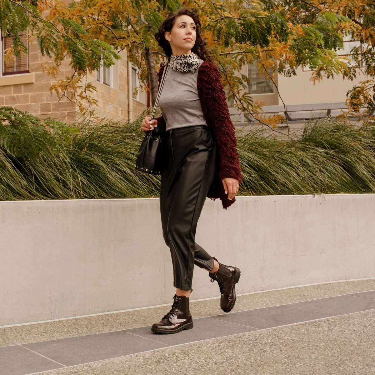 Lace Up Boot | Leather | Bordeaux Brush #2220
