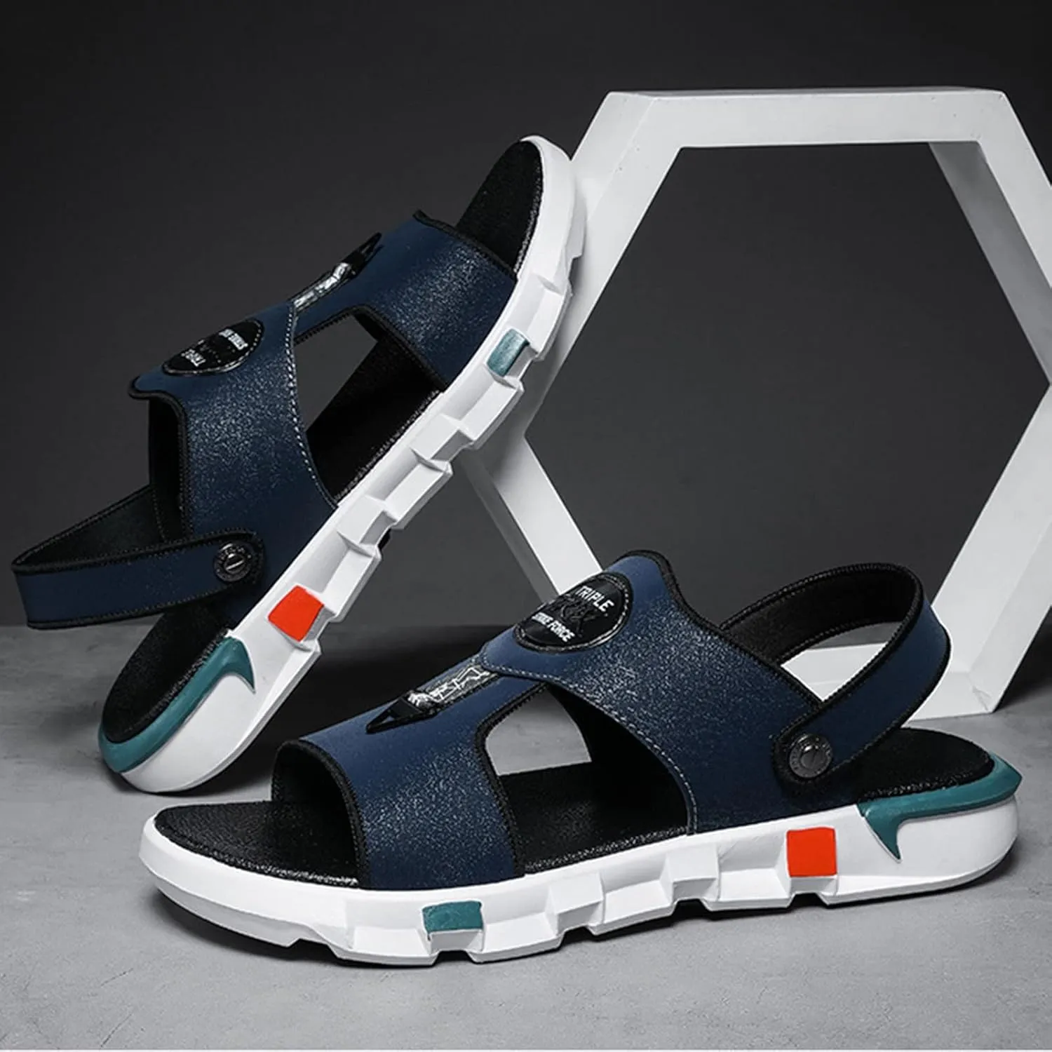 Mens Athletic Sandals Men's Athletic Outdoor Sandals Slides Men's Open Toe Strap Adjustable Sandal Summer