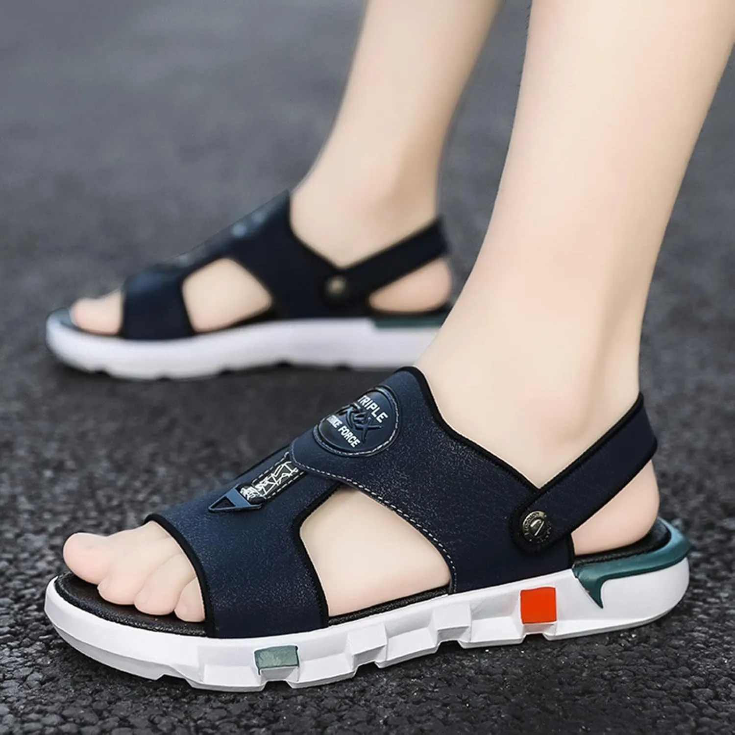 Mens Athletic Sandals Men's Athletic Outdoor Sandals Slides Men's Open Toe Strap Adjustable Sandal Summer