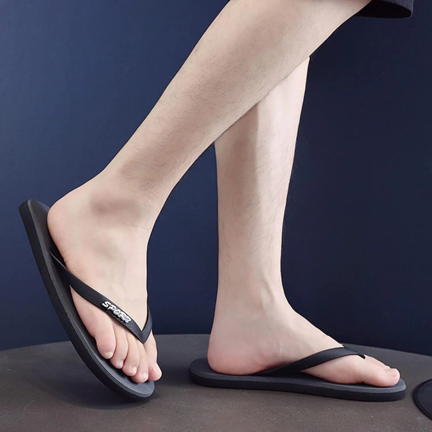 Men's Flip Flops with Arch Support Men Fashionable Flat Toe Flip Flops Flat Beach Fashion Toe Sandals