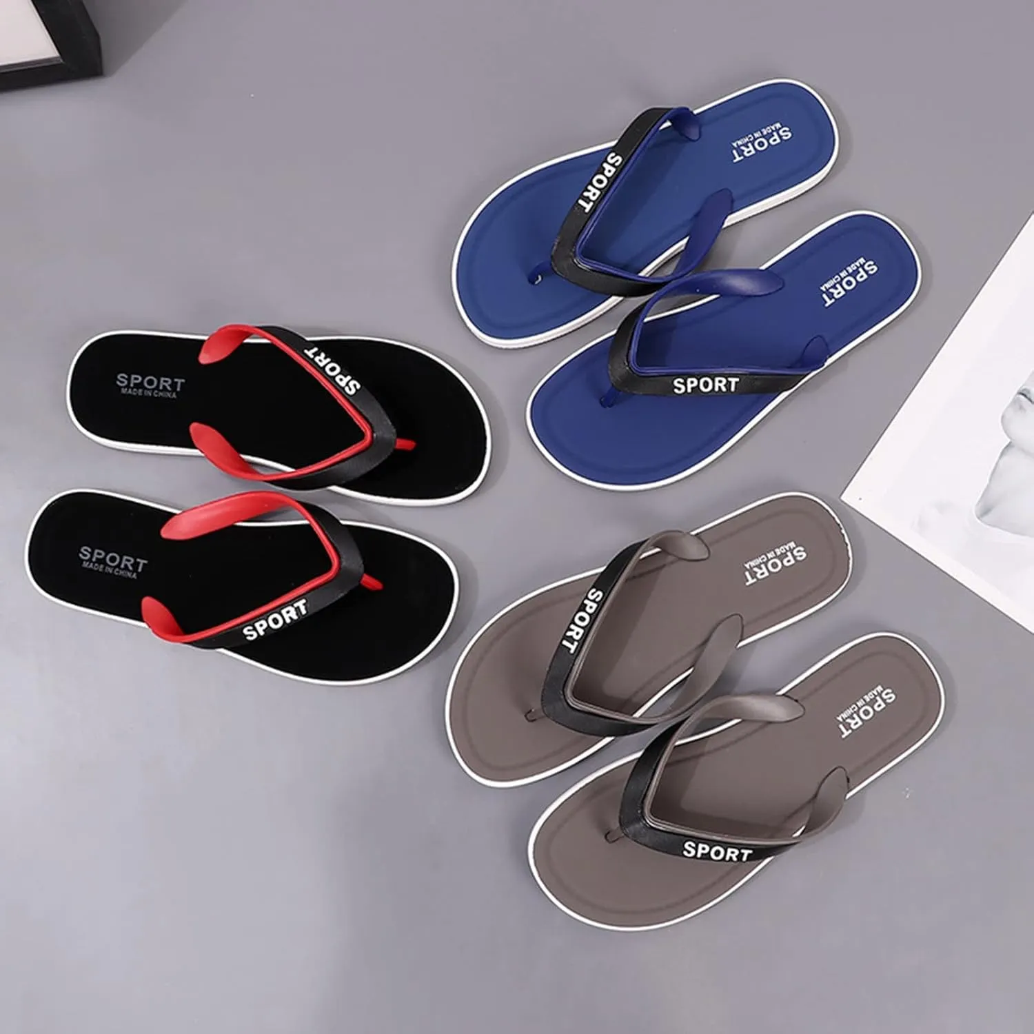 Mens Sport Flip Flops Men Shoes Fashion Beach Flip Flops Flat Toe Sandwich Beach for Men