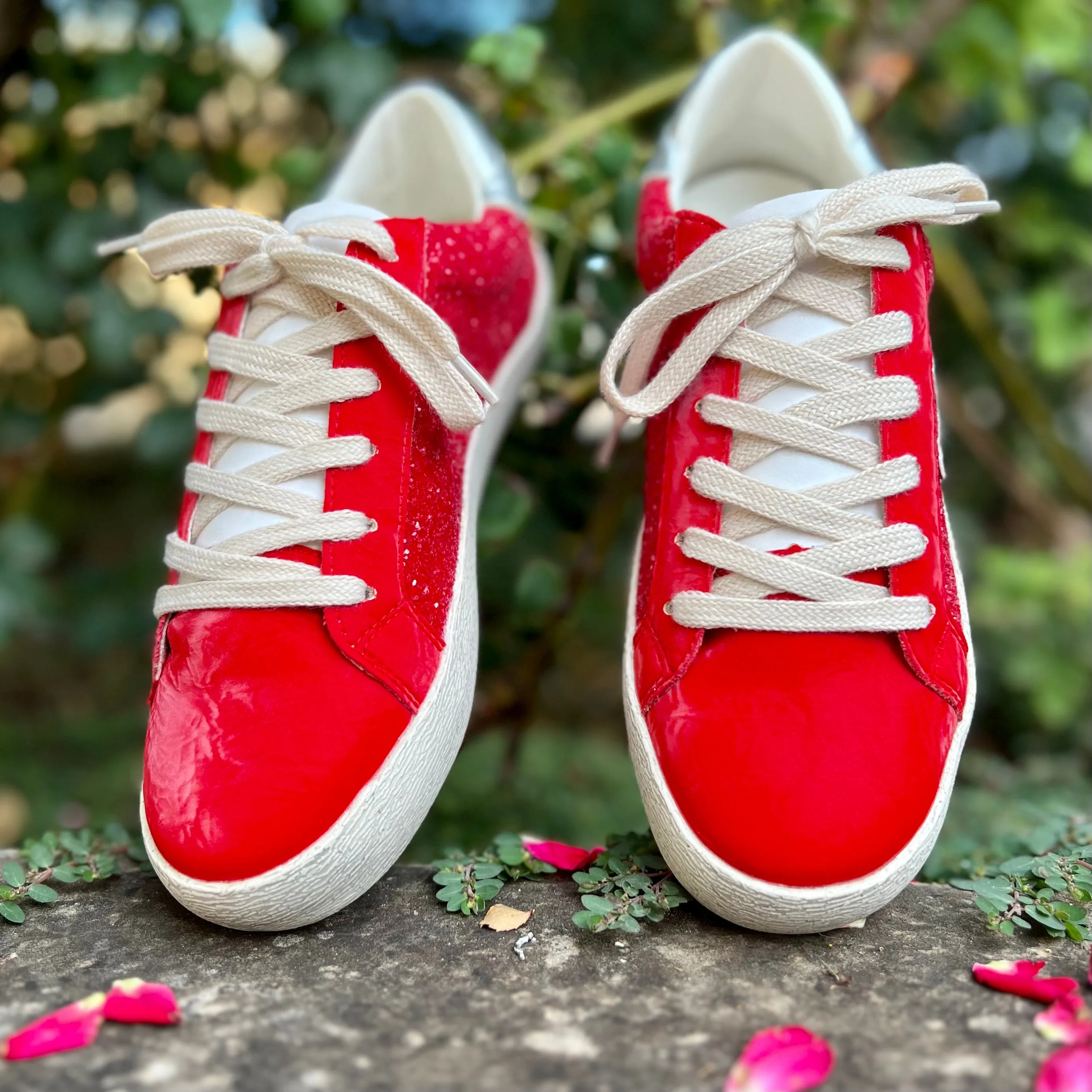 Red Glazed Star Sneakers