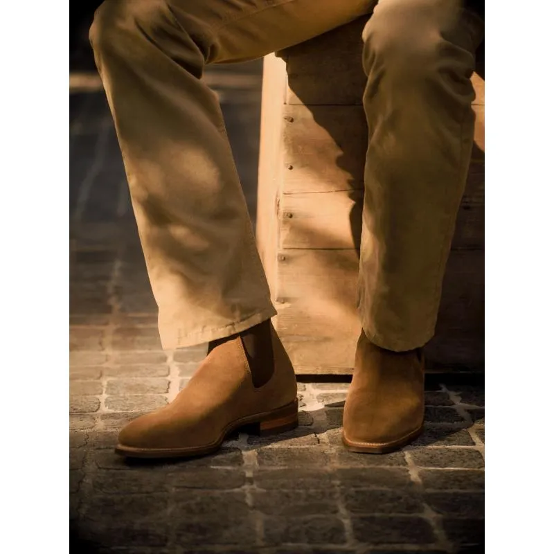 R.M.Williams Comfort Craftsman Mens Suede Boots - Khaki Sand