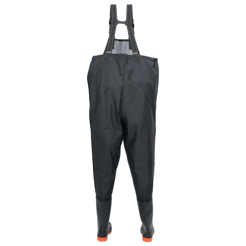 vidaXL Chest Waders with Boots Black Size 44